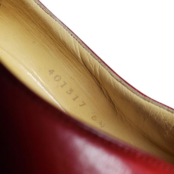 Vintage Hermès Red Leather Heels Rare Round Closed Toe - Size 36.5 EU - Picture 8 of 10